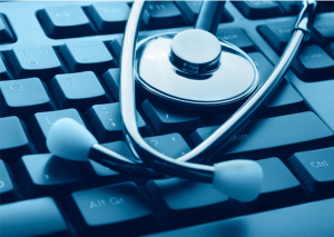 stethoscope and keyboard