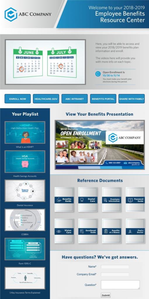 example employee benefits resource center